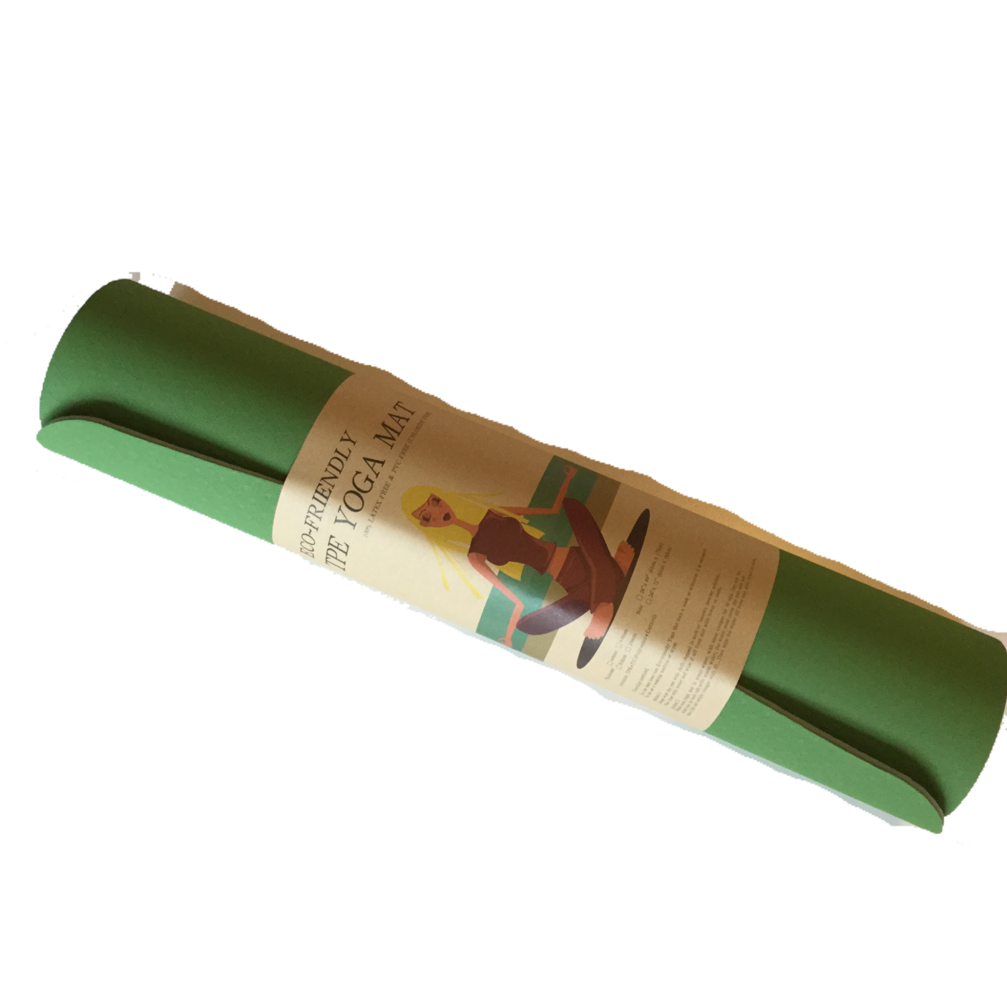 Yogamåtte TPE 2 lag – 6 mm – Grøn/Grå