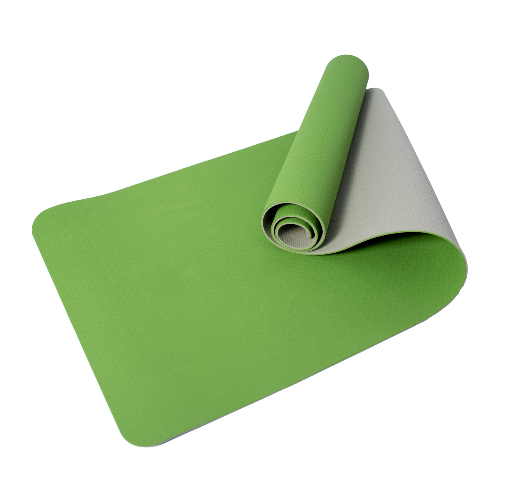 Yogamåtte TPE 2 lag – 6 mm – Grøn/Grå