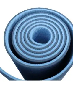 Træningsmåtte / Yogamåtte 2 lag stødabsorberende TPE – 8 mm – Blå/Lys blå
