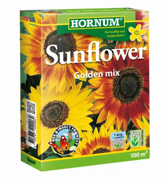 Solsikkefrø Golden Mix – pakketilbud til 500 m² | Smuk farverig solsikke-blanding.