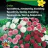 Tusindfryd blomsterfrø. Blanding af tusindfrydder får helt fyldte blomster i nuancer af rød hvid og rosa. 2 årig blomst. Køb blomsterfrø på www.nemhjem.dk og få hurtig levering og gode priser