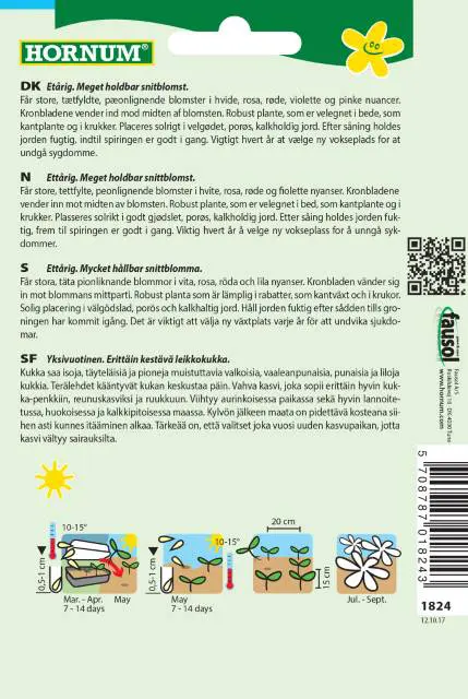 Pæon Asters – Blanding – Blomsterfrø – Farverig og meget holdbar snitblomst