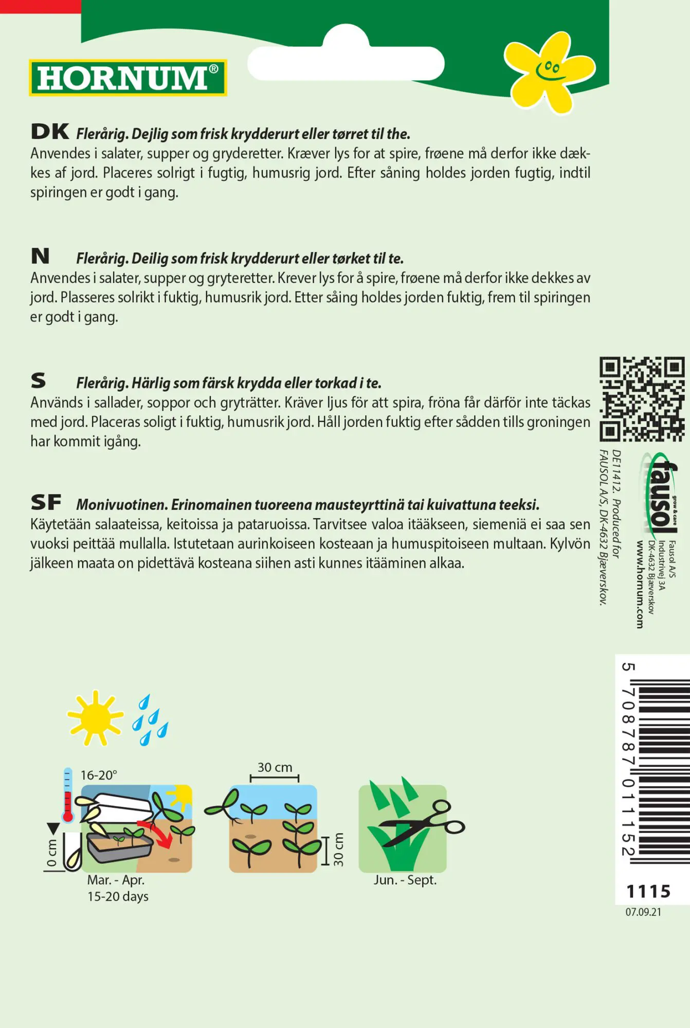 Pebermynte frø – Krydderurtefrø – Flerårig