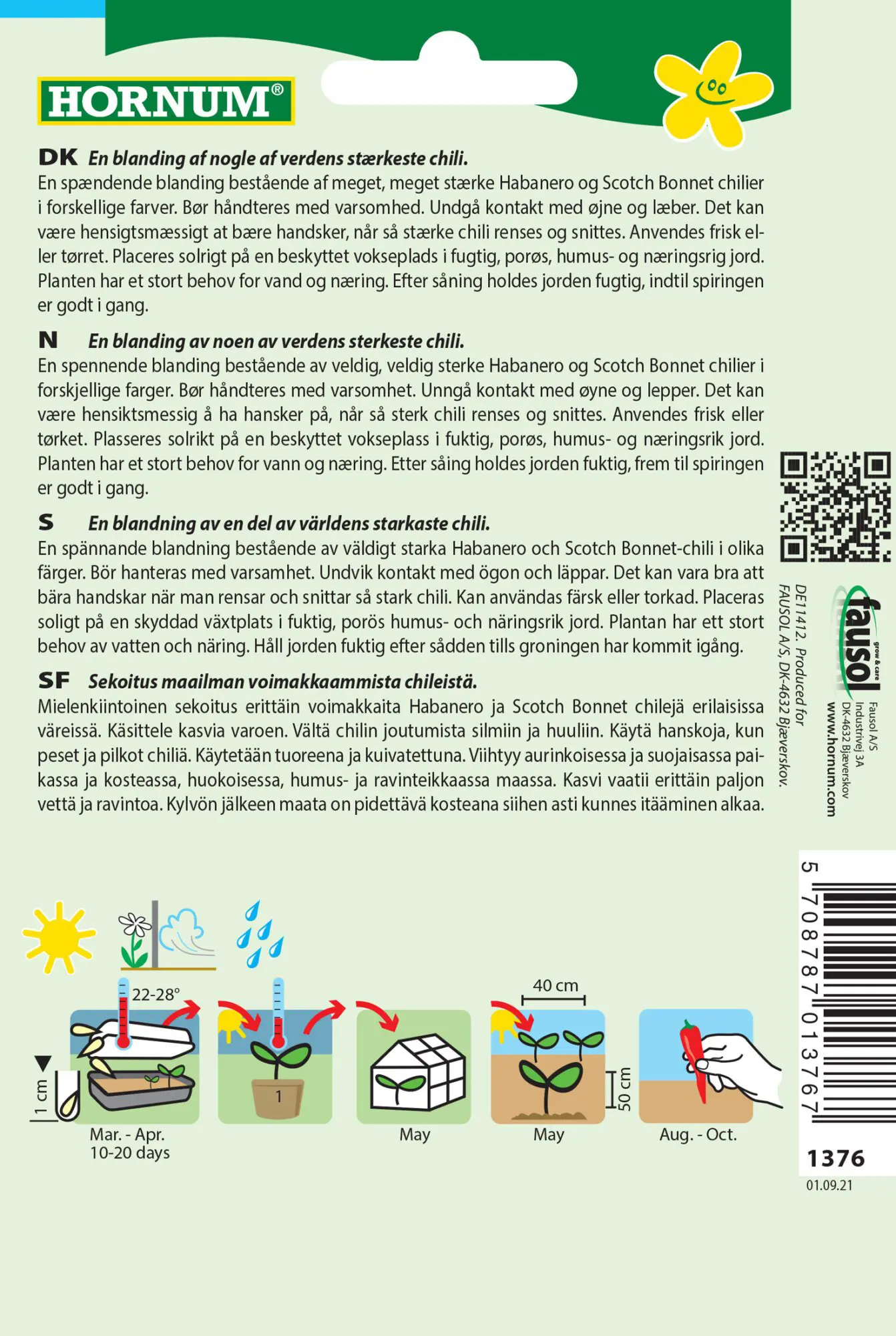 Chilifrø Mix – Blanding af stærke chili – Grøntsagsfrø