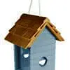 Fuglefoderhus “Beach Hut” i Blå. FSC-certificeret træ. Dekorativt fugle foderhus til vildtfugle.