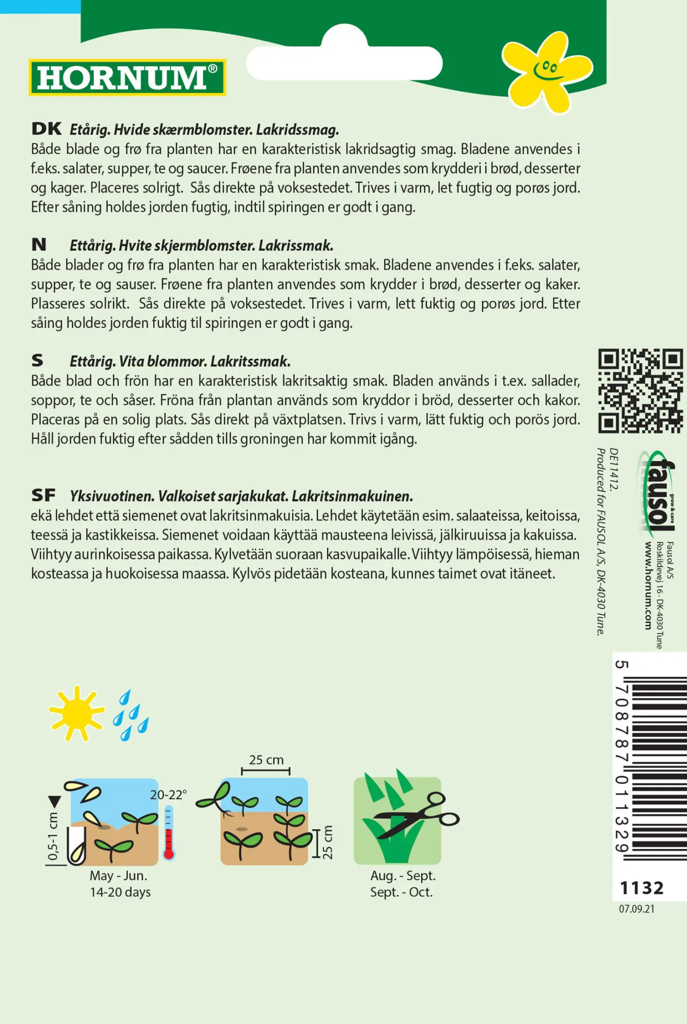 Anis frø – Ægte Anis med hvide skærmblomster – Krydderurtefrø