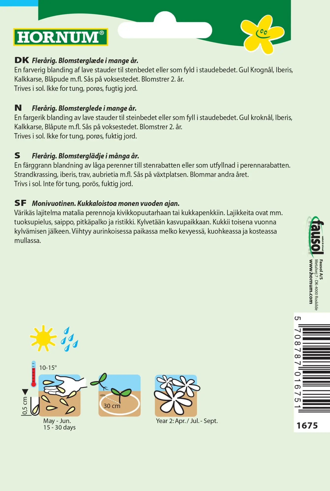 Stenhave blanding – Flerårig blomsterglæde – Blomsterfrø