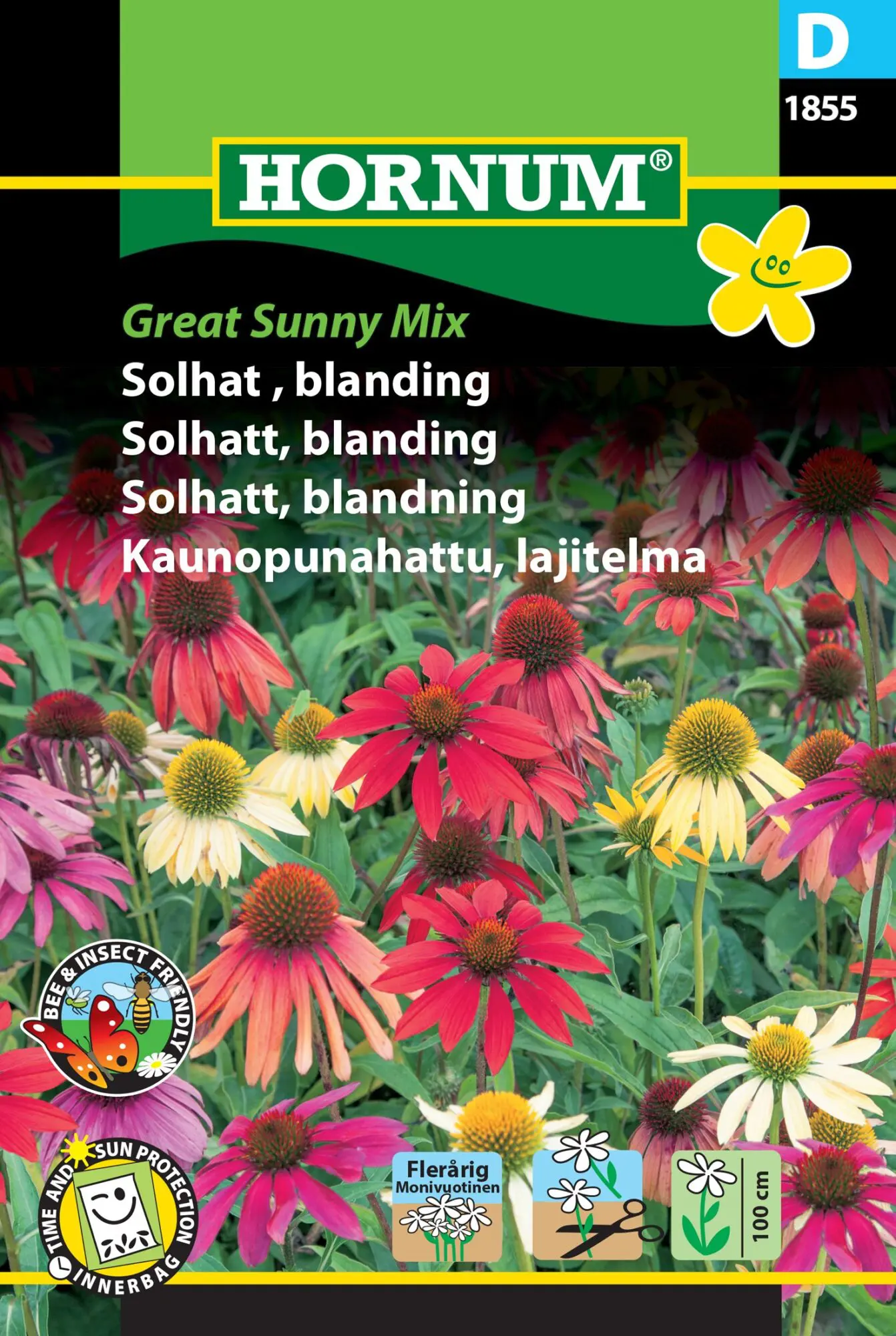 Solhat blomsterfrø blanding – Flerårig “Great Sunny Mix” – Blomsterfrø