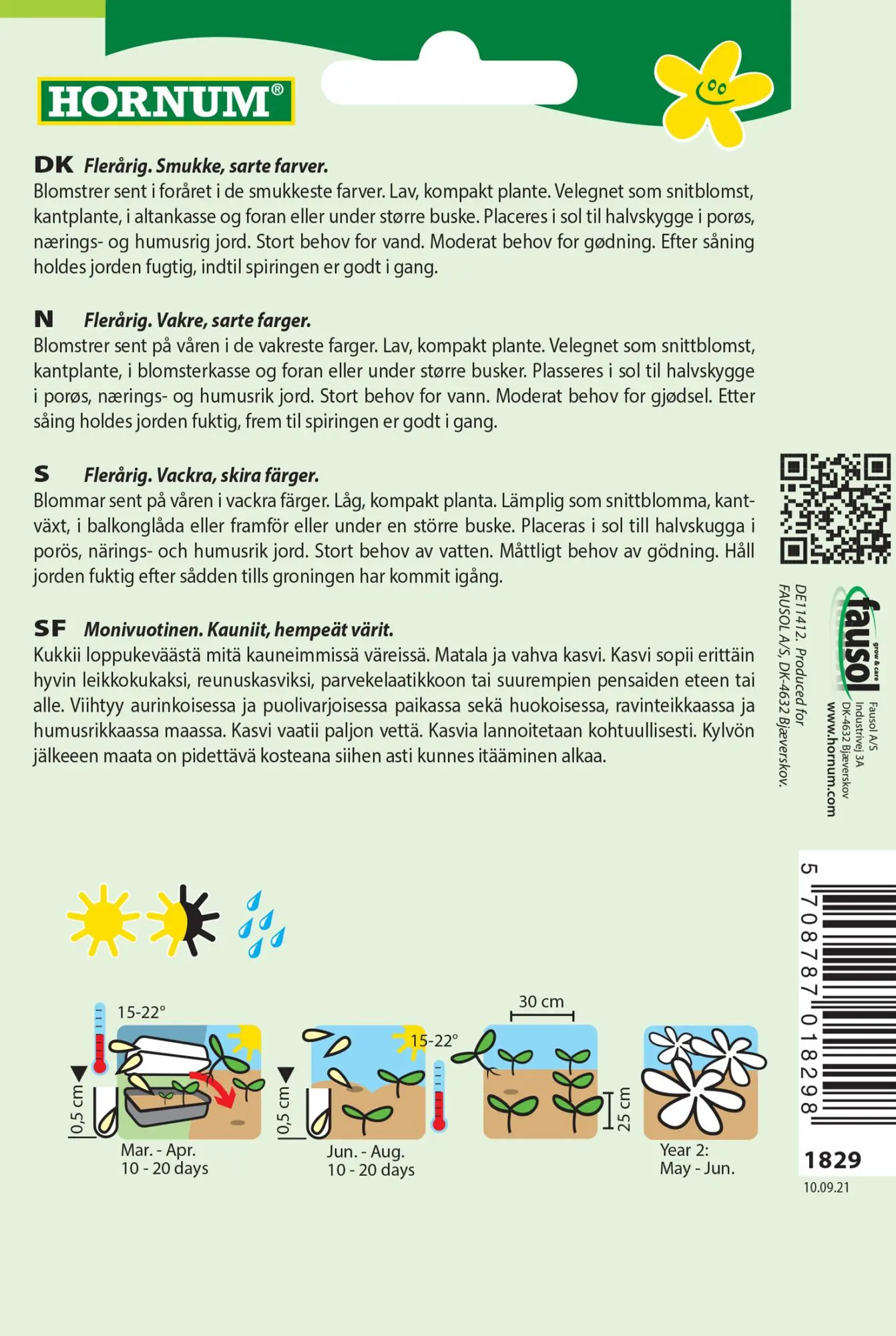 Forglemmigej blanding – Smukke sarte farver – Blomsterfrø