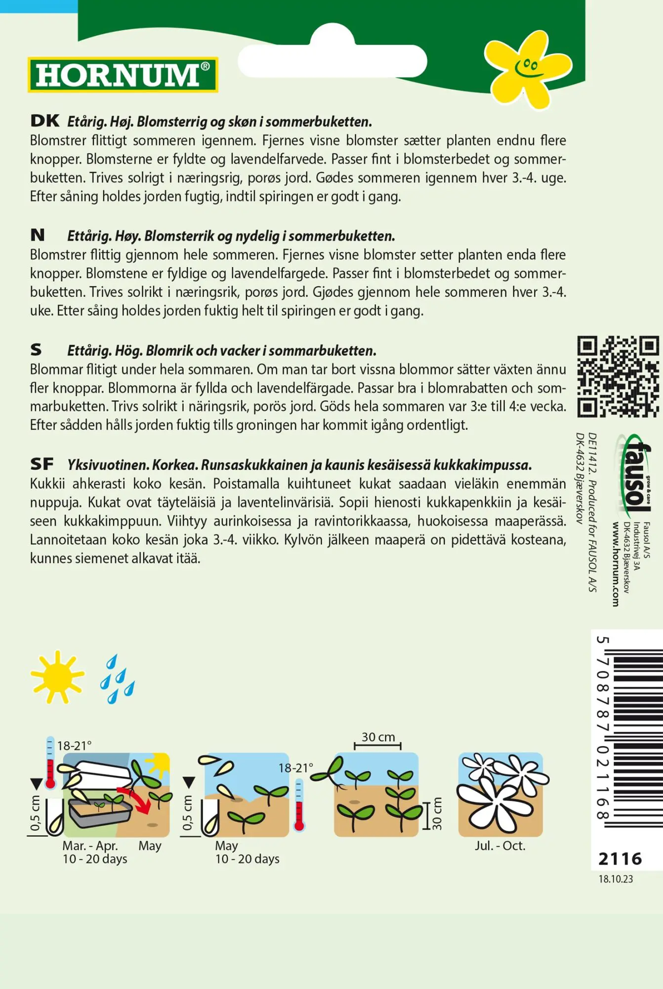 Frøkenhat – Dream Lavender – Smuk lavendelfarvet frøkenhat – Blomsterfrø