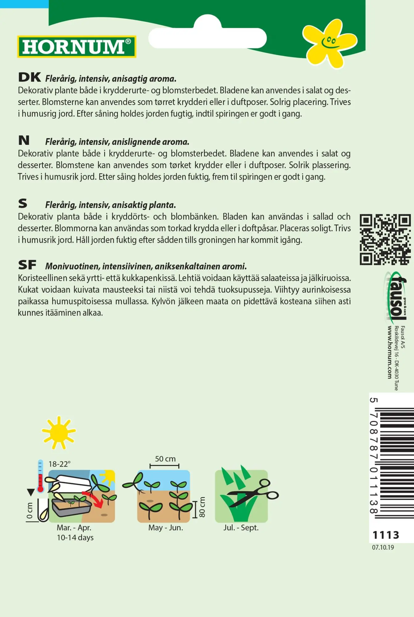 Indianermynte – “Anisisop” – Krydderurtefrø / Blomsterfrø