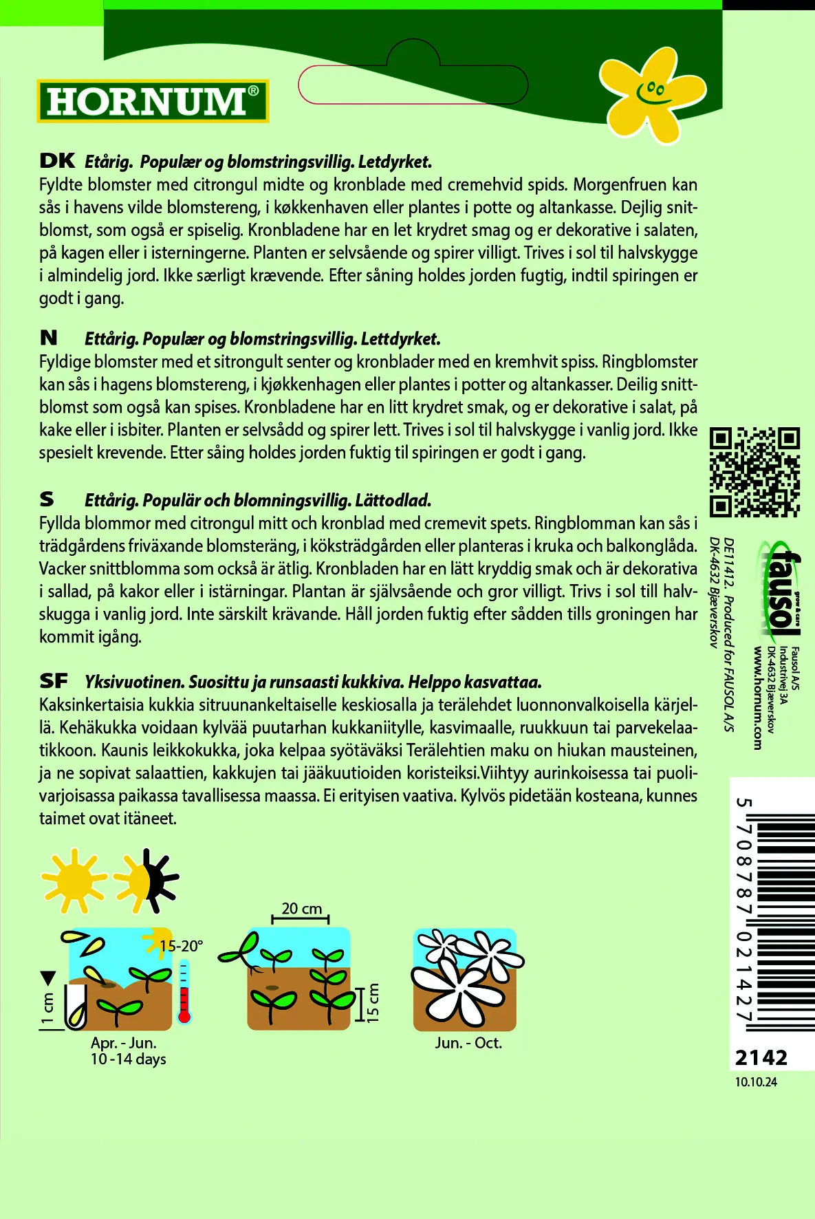 Morgenfrue frø “Double Lemon” blomsterfrø