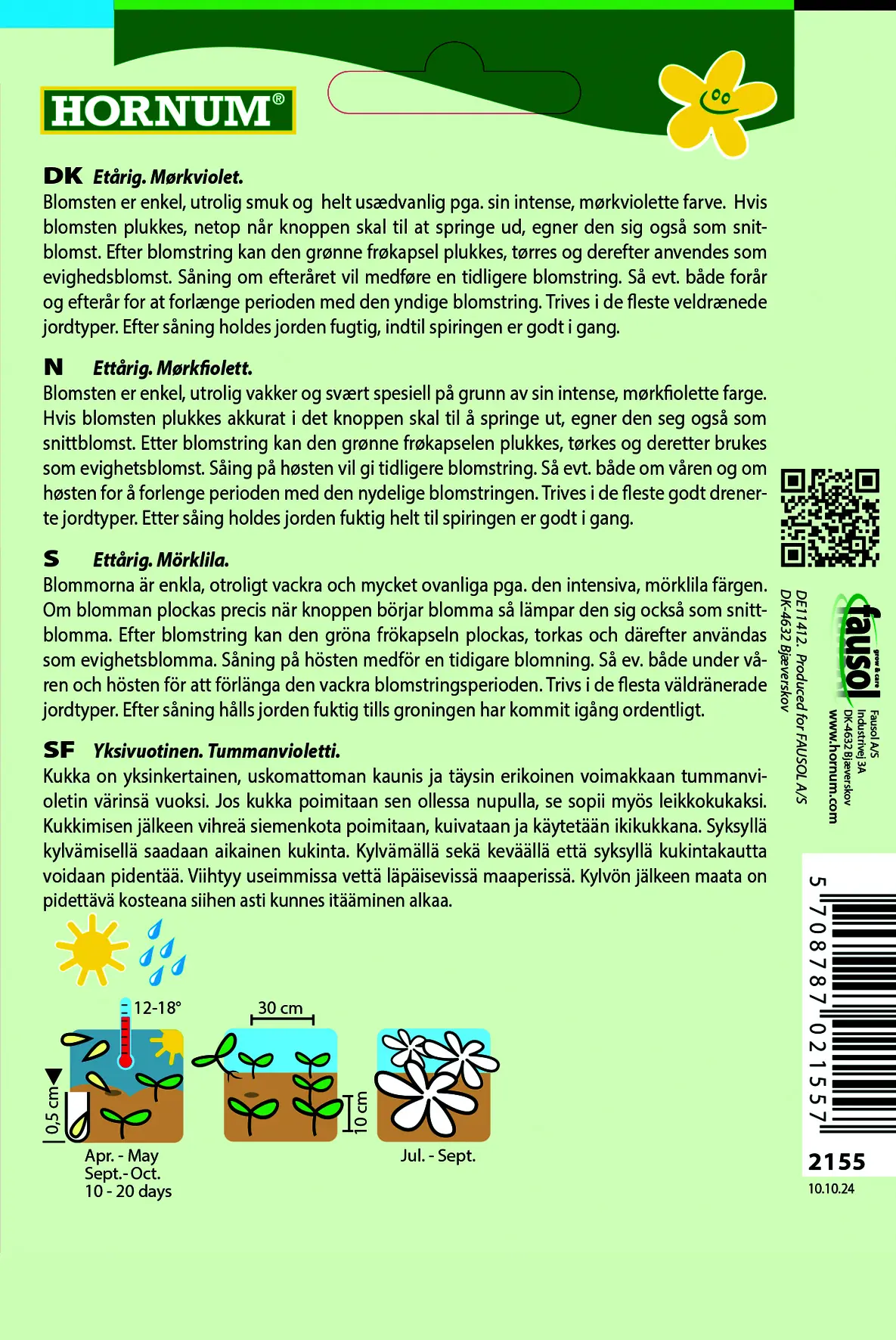 Valmuefrø “Laurens Grape” – Intens mørkviolet – let og elegant – Blomsterfrø