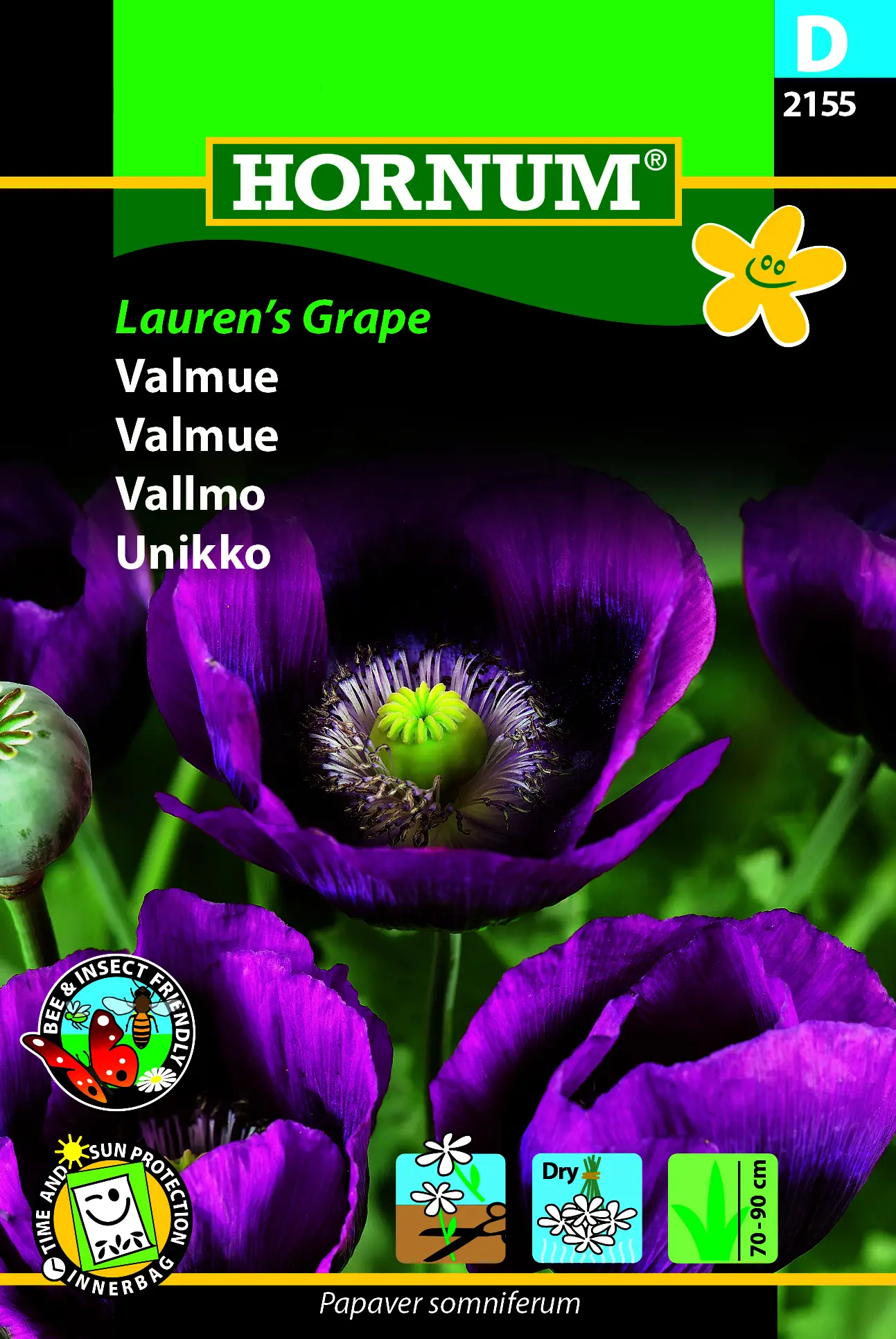 Valmuefrø “Laurens Grape” – Intens mørkviolet – let og elegant – Blomsterfrø