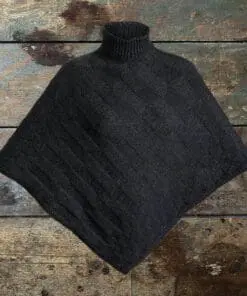 Strikke Kit – Skøn Poncho “Elegante Elna” – Garn og opskrift<BR>(Størrelse XL-3XL)