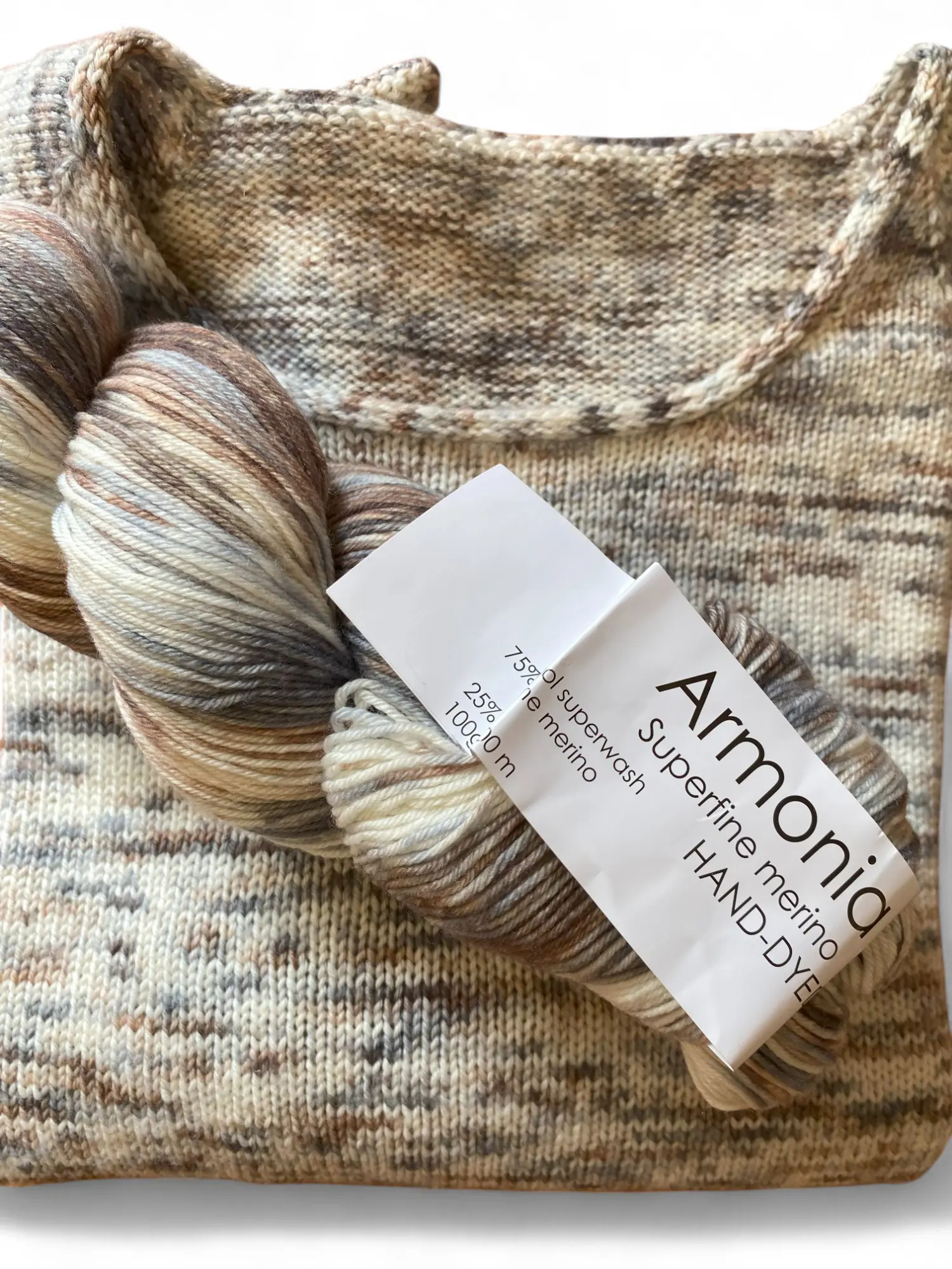 Garnpakke Størrelse S-XXL “Kumulus Tee O-neck”/PetitKnit – Håndfarvet Armonia.