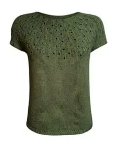 Garnpakke – “Nethe Sommer” (XS-L) af Hanne Larsen strikket i Arezzo fra Hjertegarn