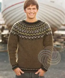 StrikkeKit – Islandsk Sweater “Riddari 28-3” Str. L-XL Strikkes i “Lettlopi”