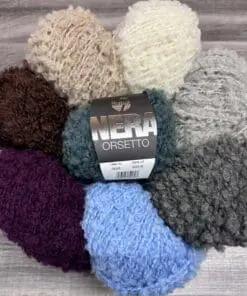 Orsetto boucle garn fra Lana Grossa – 60 % ny Merinould og 40 % Alpaca