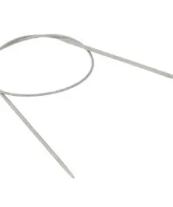 Rundpinde 60 cm med fast wire i rustfri stål. Lana Grossa strikkepinde.