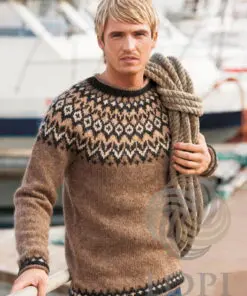 Riddari Strikkekit S–M – Islandsk Sweater i Ístex Léttlopi + Opskrift