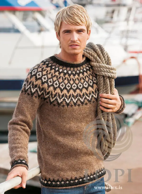 Riddari Strikkekit S–M – Islandsk Sweater i Ístex Léttlopi + Opskrift