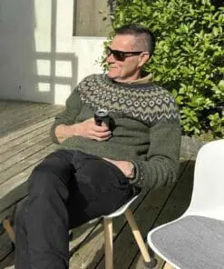 StrikkeKit – Islandsk Sweater “Riddari 28-3” Str. L-XL Strikkes i “Lettlopi”