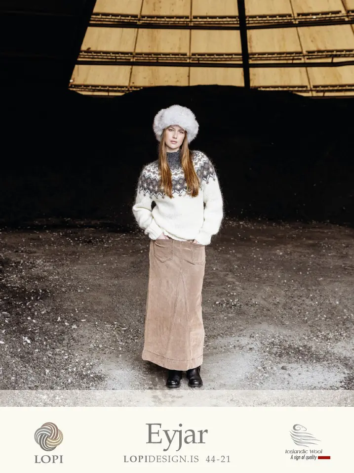 Strikkeopskrift – “Eyjar” Sweater 44-21 – “Plötulopi” (Sendes straks)