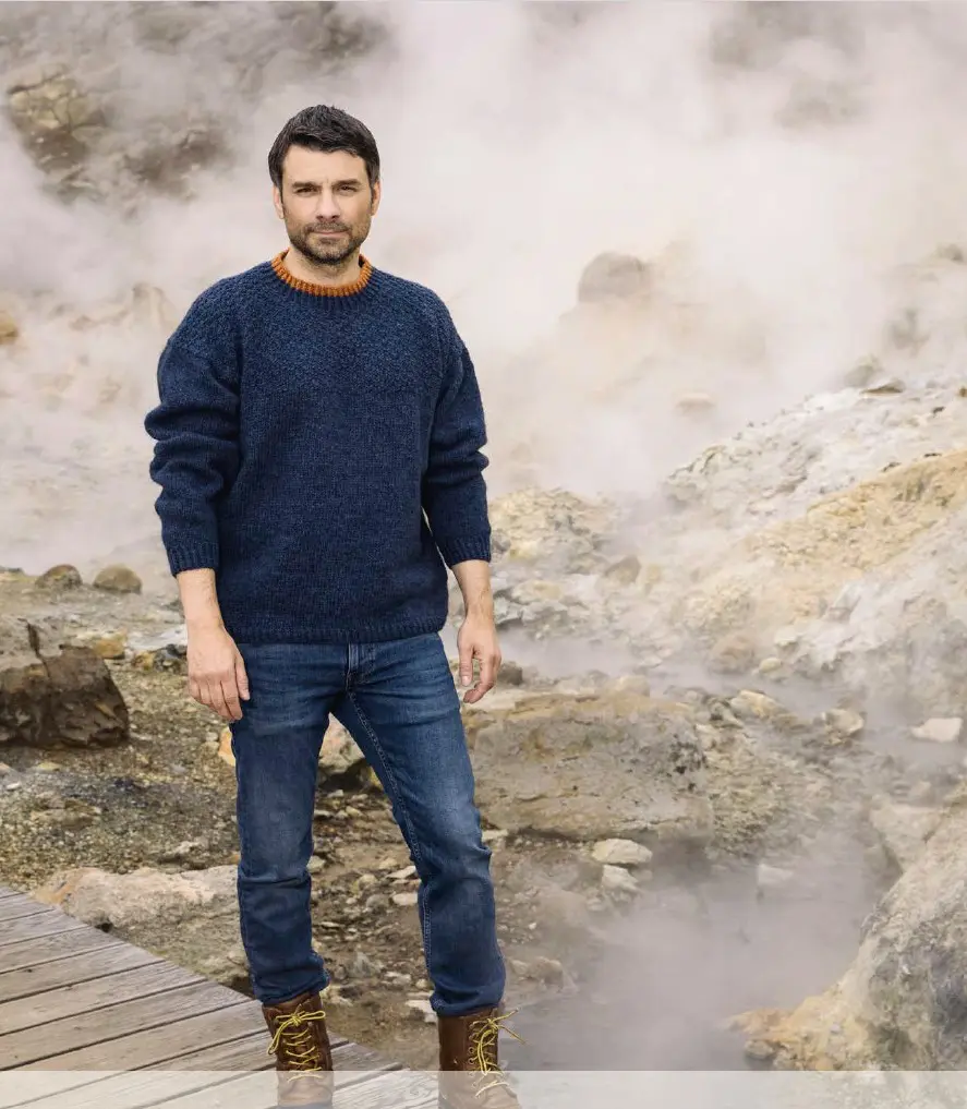 StrikkeKit – Herresweater “Viktor” – Super flot og lækker sweater (Lettlopi) – STR. 2XL-3XL