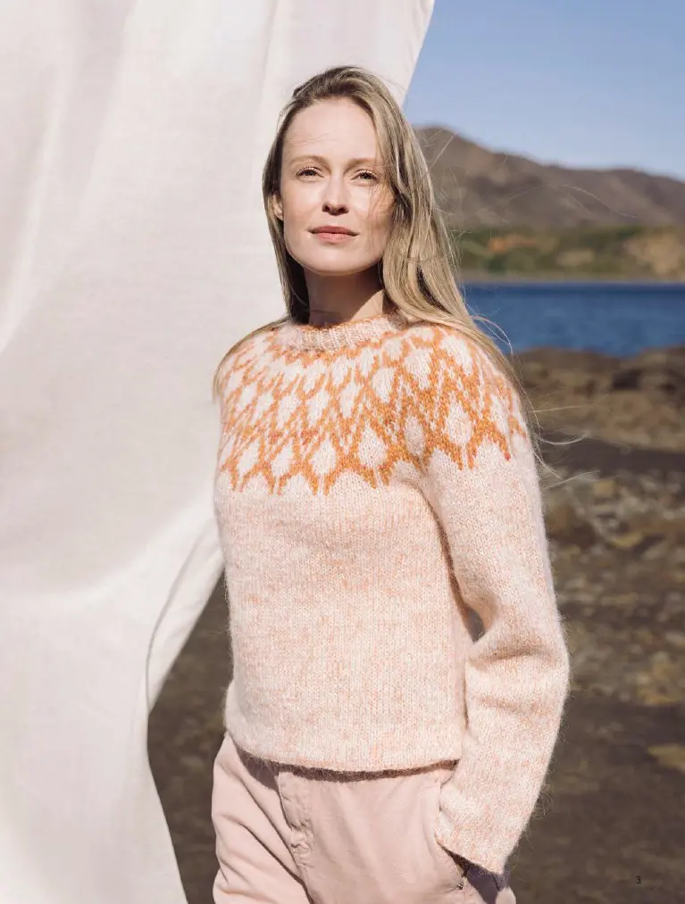 StrikkeKit – Sweater “Mar” 44-06 – Strikkes i Plötulopi og Einband – Størrelse XS-S