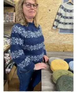 Strikkeopskrift “Sarah Lund Inspireret Sweater” (Plötulopi eller Alafosslopi)