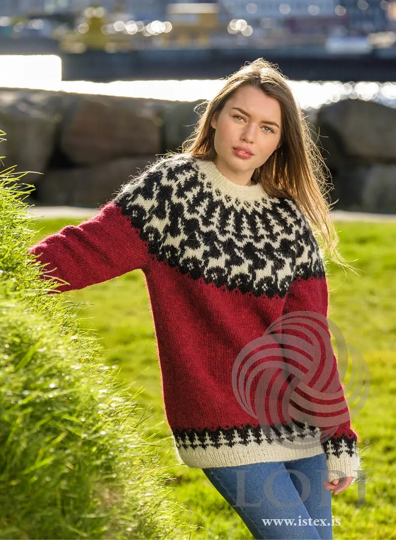 Strikkeopskrift – Sweater “Rensdyr” (Unisex) 36-05 Lettlopi (Sendes straks)