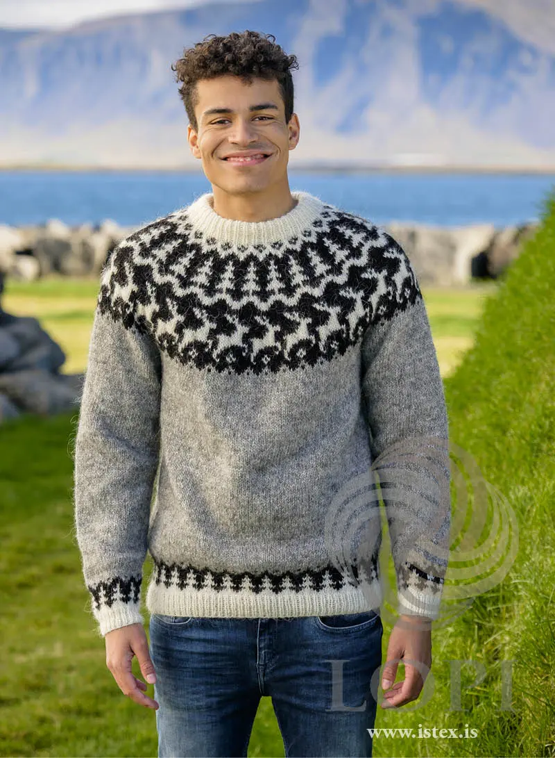 Strikkeopskrift – Sweater “Rensdyr” (Unisex) 36-05 Lettlopi (Sendes straks)