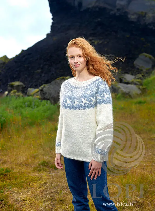 Farfuglar en virkelig flot og skøn sweater der strikkes i Lettlopi