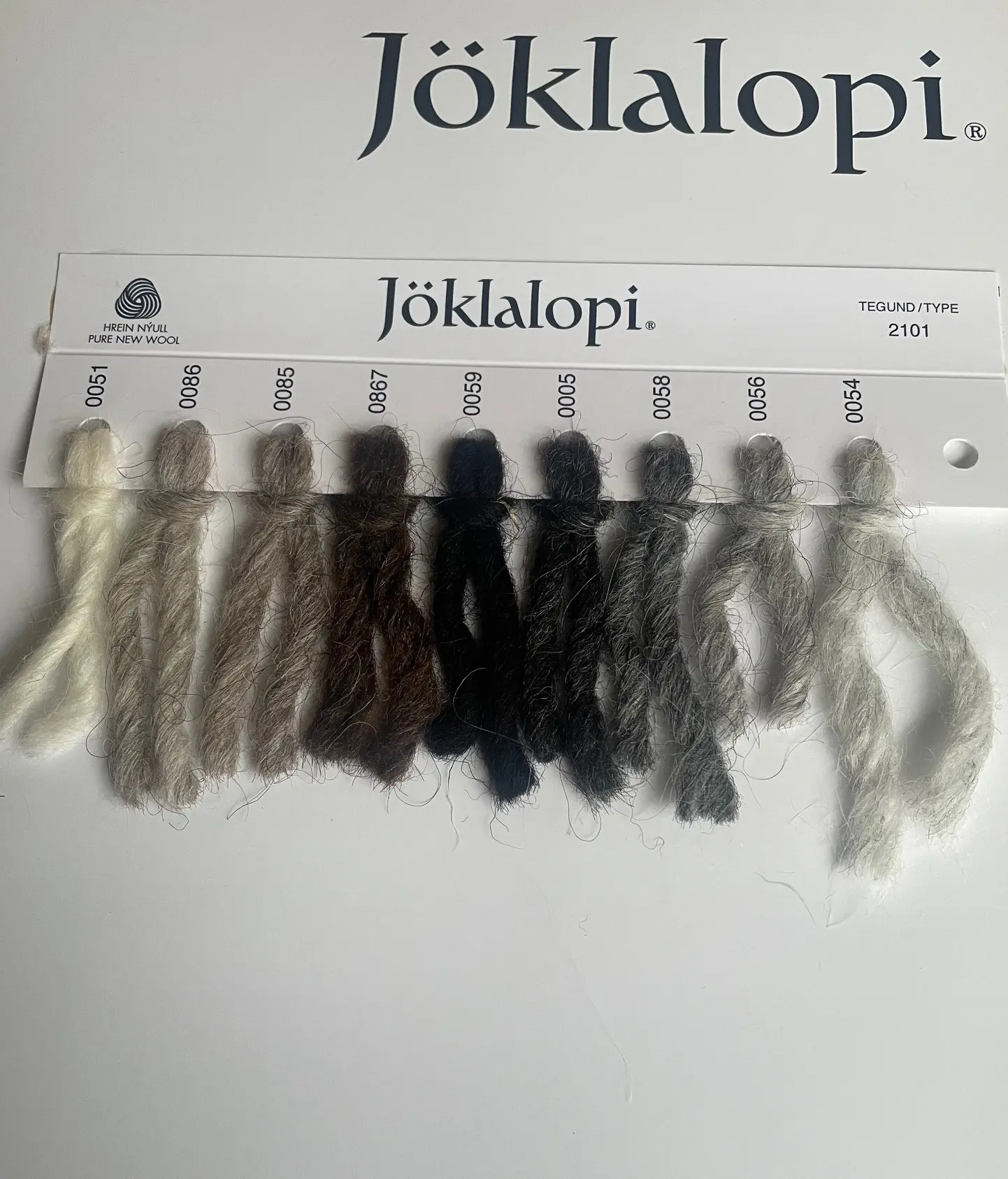 JöklaLopi farvekort – 100% ren uld fra Istex.