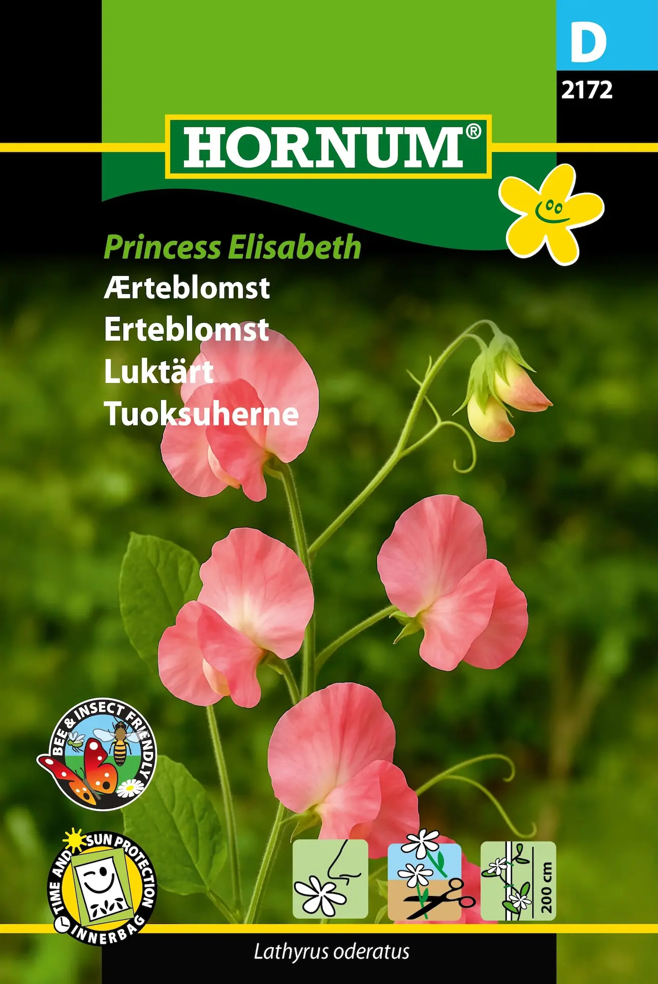 Ærteblomst “Princess Elisabeth”. Rosa og ferskenfarvede. Duftende – Blomsterfrø