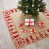 Broderikit firkantet juletræstæppe “Røde motiver” 170X170 cm. – Julebroderi
