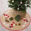 Broderikit rundt juletræstæppe “Julemænd og Gæs” Ø125 – Julebroderi