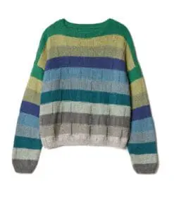 StrikkeKit Diversa Pullover – Skøn farverig bluse – Størrelse 36-46