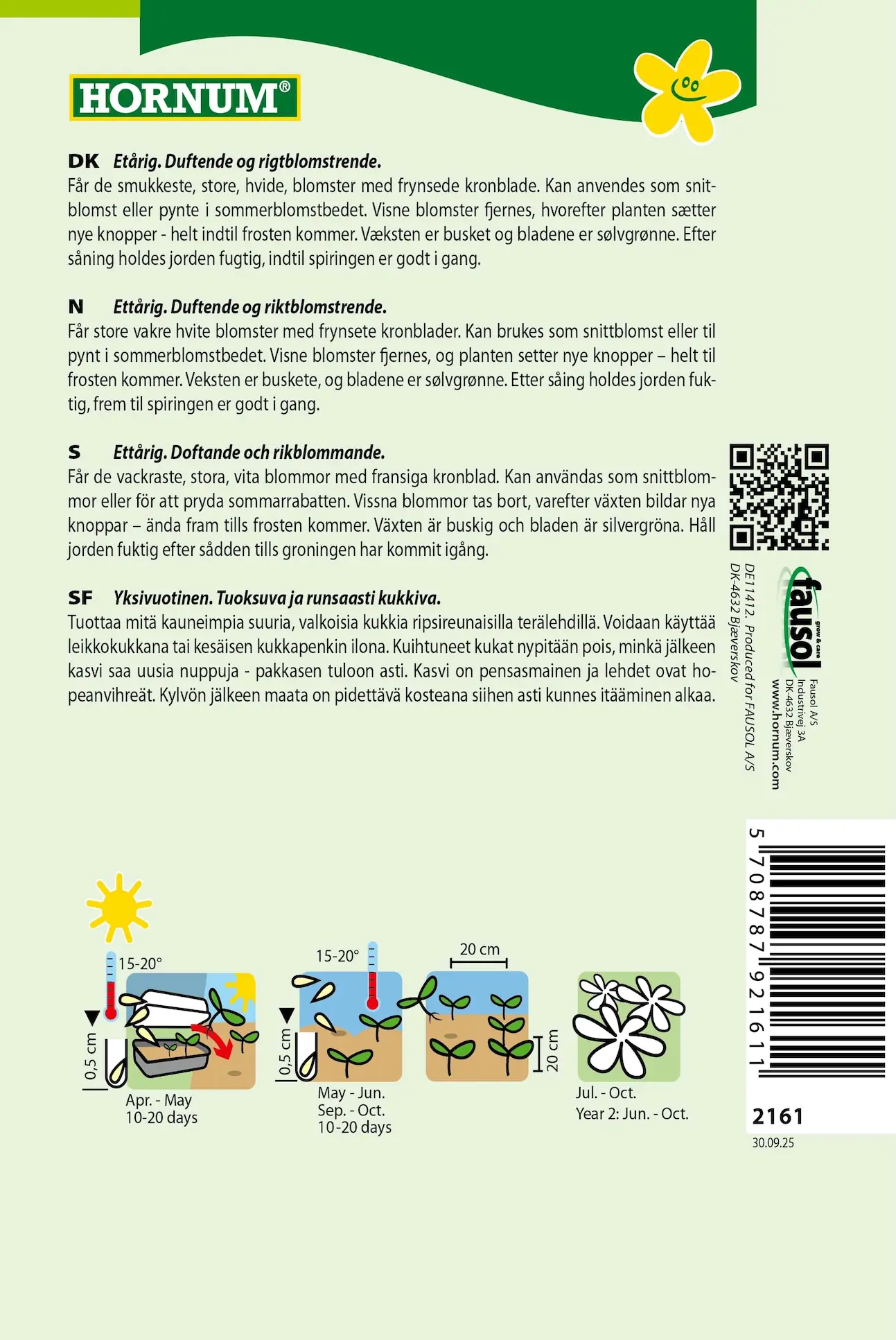 Duftsultan “The Bride” – Duftende og rigt blomstrende – Blomsterfrø