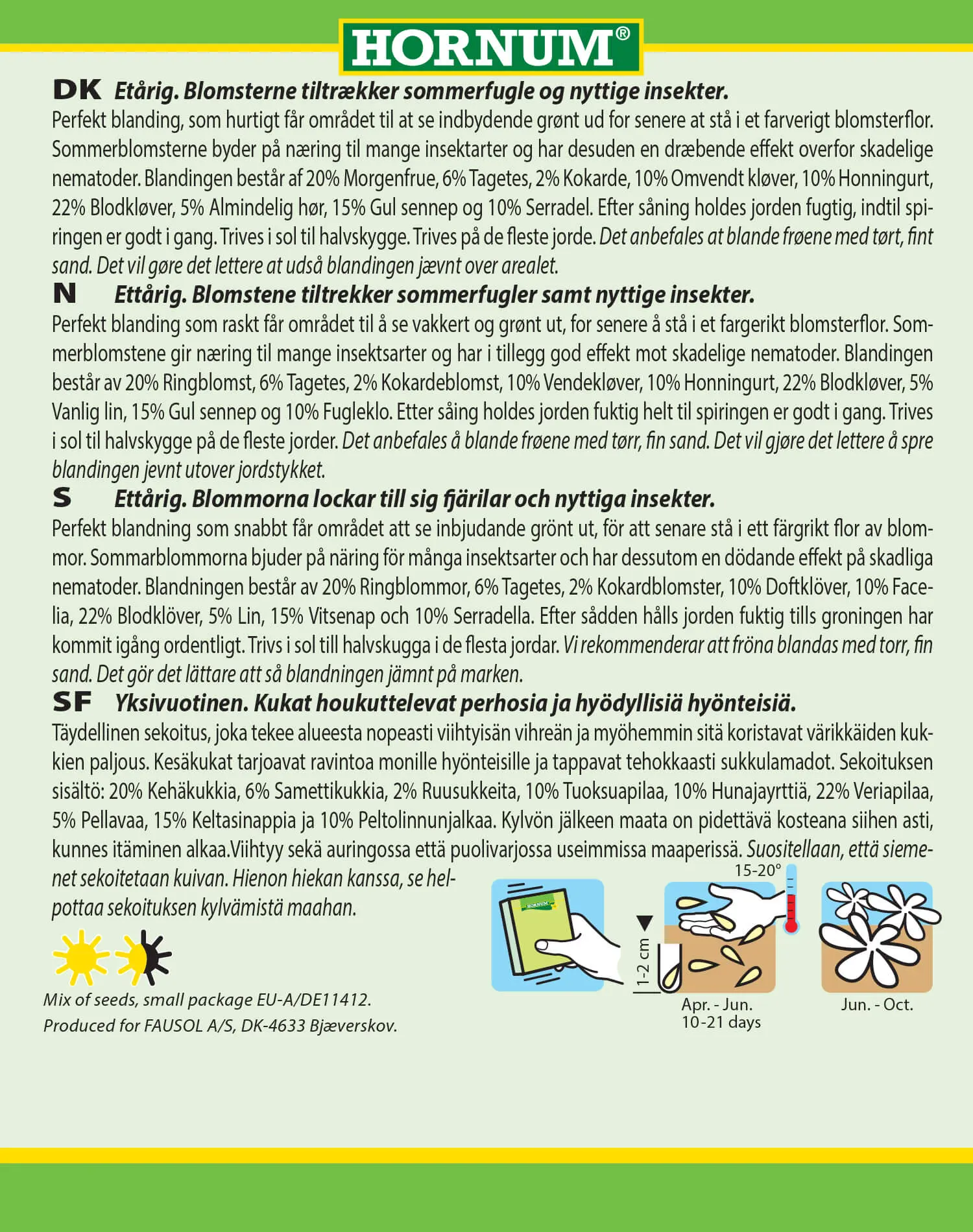Paradis blomstermix – Sommerblomster – Blomsterfrø til 75m2