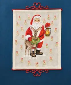 Broderikit Julemand og Rådyr – Julekalender 35X43 cm – Julebroderi