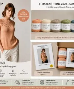 StrikkeKit Sommerbluse med hulmønster “2670 Trine fra Hjertegarn” | Top-down | Str. S