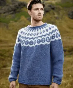 Strikkeopskrift Já! / Ja-trøjen 38-01 – Islandsk unisex sweater i Léttlopi (Sendes straks)