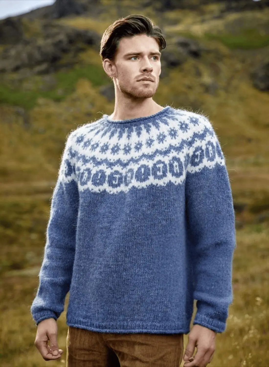Strikkeopskrift Já! / Ja-trøjen 38-01 – Islandsk unisex sweater i Léttlopi (Sendes straks)