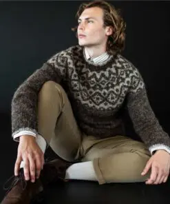 Strikkeopskrift “Ugla” 42-15 Islandsk sweater med ugler | Plötulopi og Einband (Sendes straks)