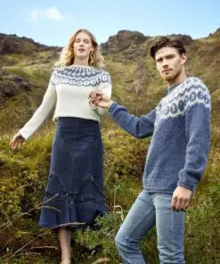 Strikkeopskrift Já! / Ja-trøjen 38-01 – Islandsk unisex sweater i Léttlopi (Sendes straks)