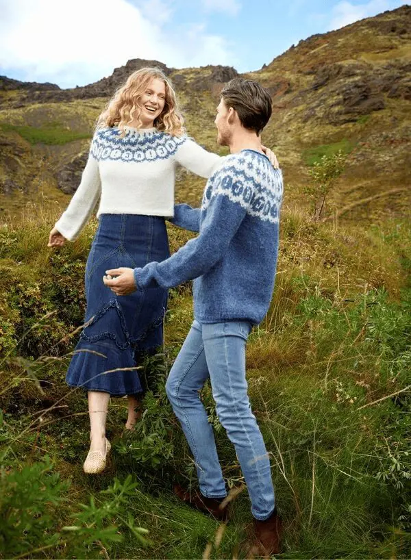 Strikkeopskrift Já! / Ja-trøjen 38-01 – Islandsk unisex sweater i Léttlopi (Sendes straks)