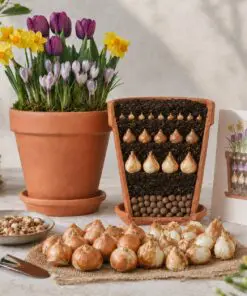 Klassisk løglasagne – 40 blomsterløg til én stor krukke | Pakketilbud