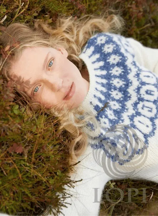 Strikkeopskrift Já! / Ja-trøjen 38-01 – Islandsk unisex sweater i Léttlopi (Sendes straks)